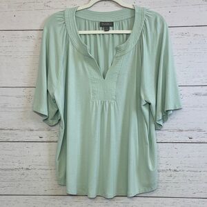 Style & Co. Light Mint Green Short Sleeved Tunic Style Top, size XL